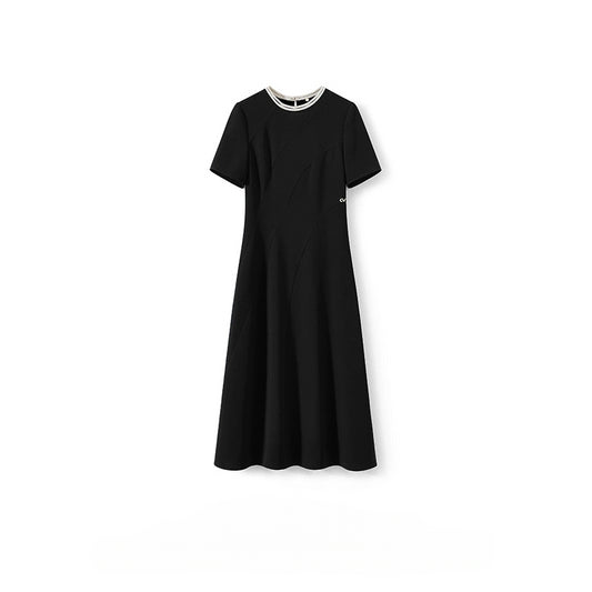 Little Black Dress Series with Statement Color-Blocked Design and Slim Fit