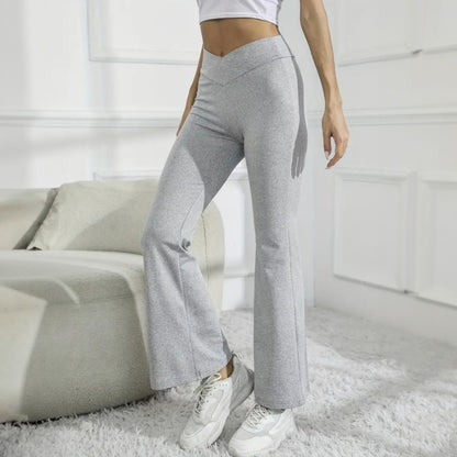 New Fashionable Unique Fitted Flared Casual Long Pants for Women P1992826