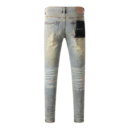 Stylish Black Distressed Jeans 9071 with Trendy Ripped Details