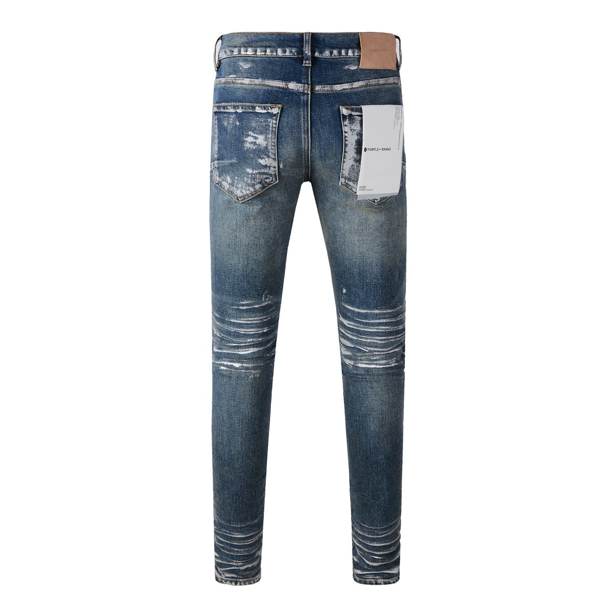 Womens Pants Jeans With Light Dark Paint Distressed 9042-1 2024 Fashion Trend High