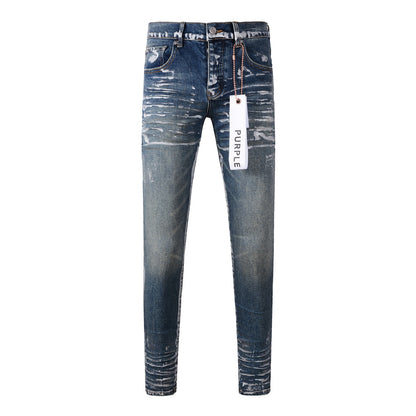 Jeans With Light Dark Paint Distressed Fashion Trend High 9040