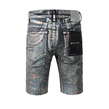 New Jeans Men Personality Trend Fashion Coating Jean Shorts