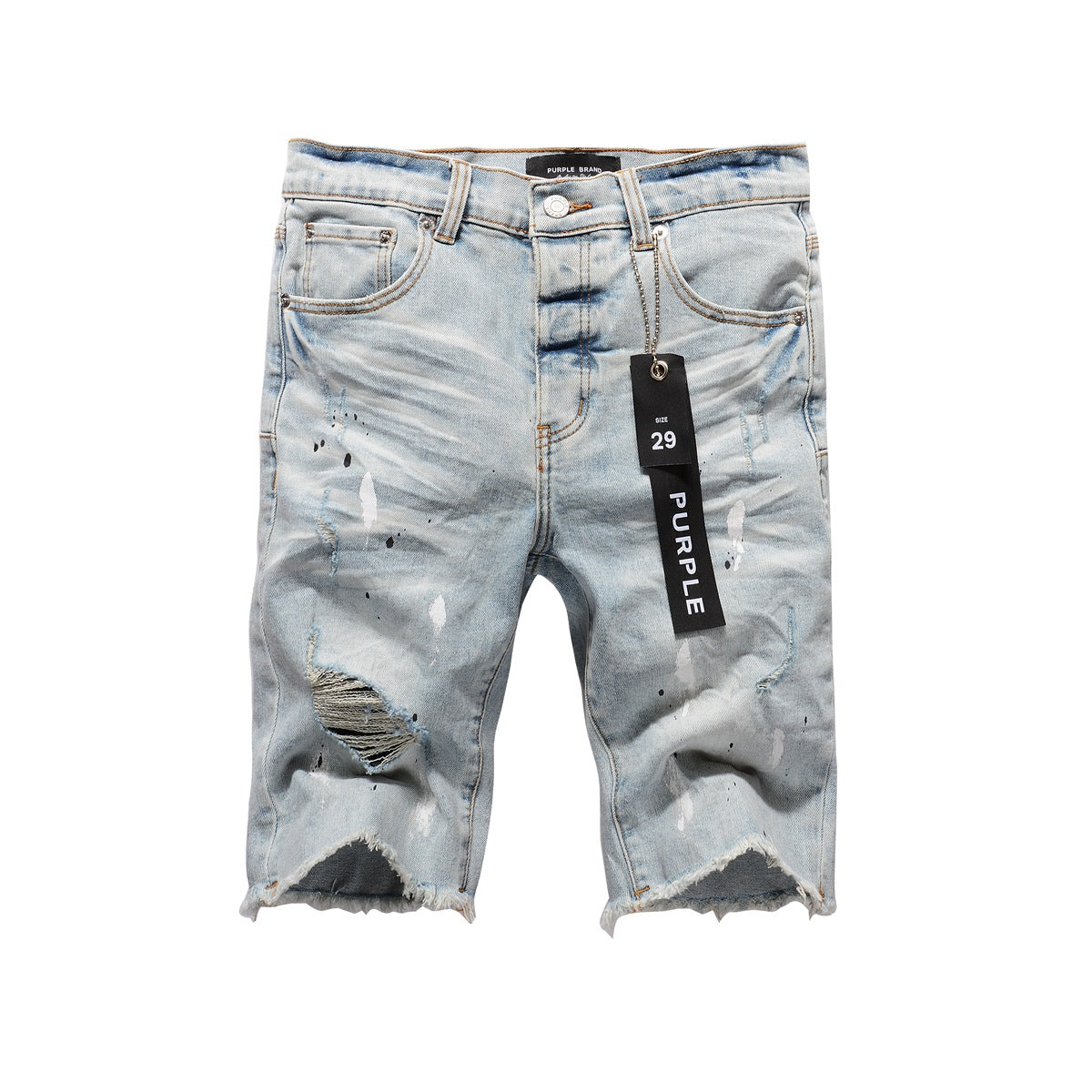 New Jeans Men Personality Fashion Splash-Ink Vintage Jean Shorts