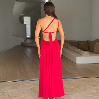 New Tie-Back Open-Back Sexy Split Long Skirt Dress