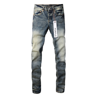 2023 New Fashion Men Black Jeans Distressed Hole Unique Personality 9042