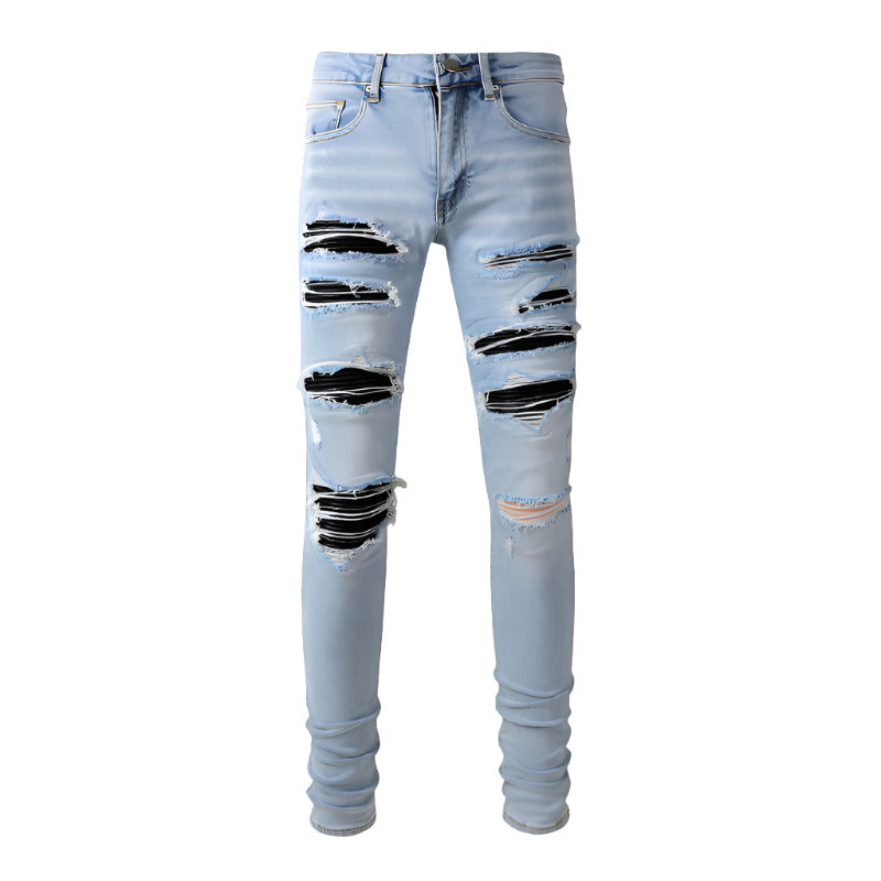 2023 Skinny Biker Jeans for Men - Denim, High-Quality Slim Fit Straight Leg Trousers