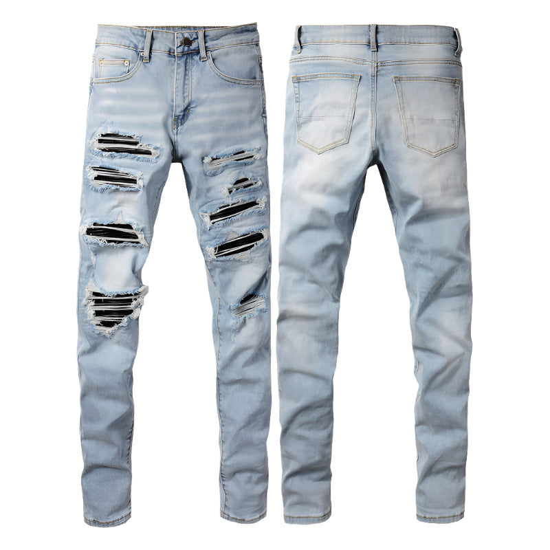 1307 Skinny Biker Jeans for Men - Denim, High-Quality Slim Fit Straight Leg Trousers