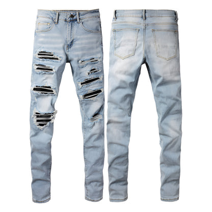 1307 Skinny Biker Jeans for Men - Denim, High-Quality Slim Fit Straight Leg Trousers