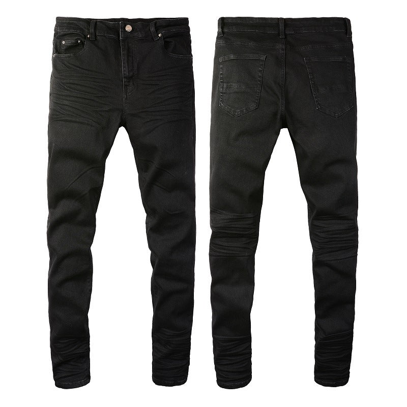 Man Skinny Fits Designer Jeans Denim Slim for Guys Mens Black Classic Biker Hip Hop Rock Jogger Big and Tall Moto