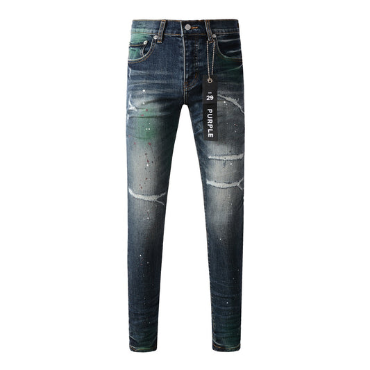 Blue Stretch Jeans 9070 with Medium Elasticity and Full-Length Design