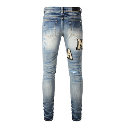 Purple Mens Jeans Designer Jeans High-End Quality Slim Casual Straight Design Skinny Straight Jeans 8826