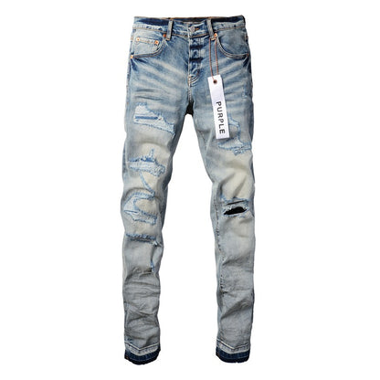 Purple Jeans Designer Jeans For Mens Pant Stacked Jeans Men Baggy Denim Tears European Jean Hombre Mens Pants 9013