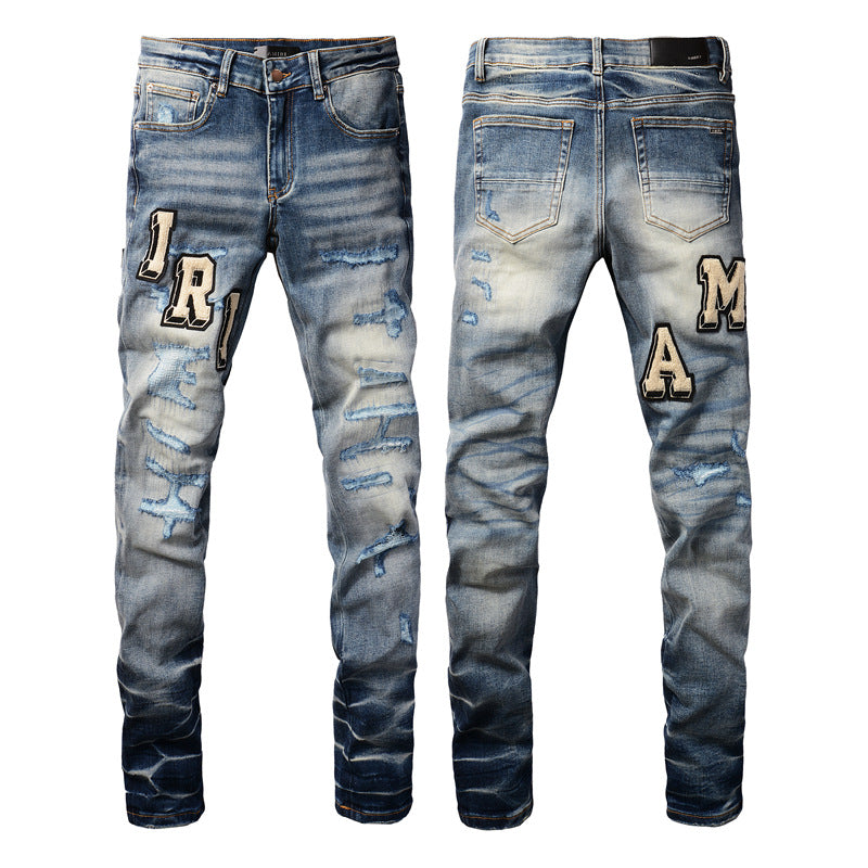 Purple Mens Jeans Designer Jeans High-End Quality Slim Casual Straight Design Skinny Straight Jeans 8826