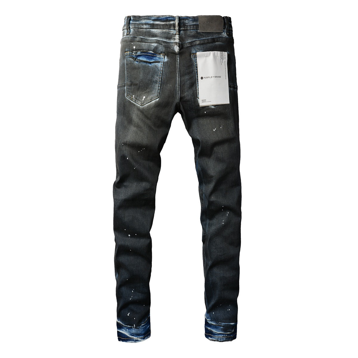 Mens Purple Skinny Jeans with Ripped Detail 9051 Fashionable Denim Biker Pants with Patches and Printed Design