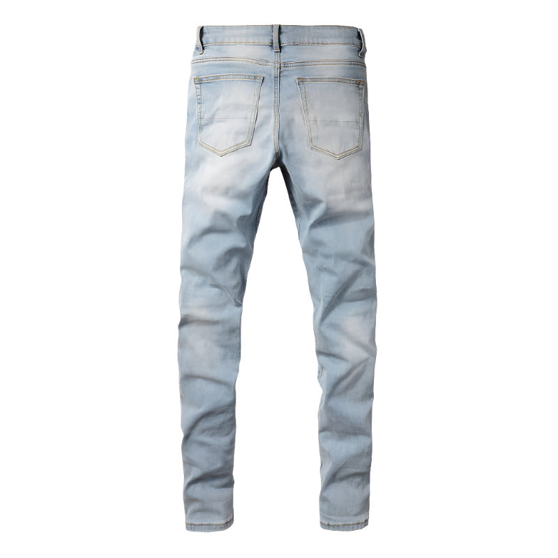 1307 Skinny Biker Jeans for Men - Denim, High-Quality Slim Fit Straight Leg Trousers