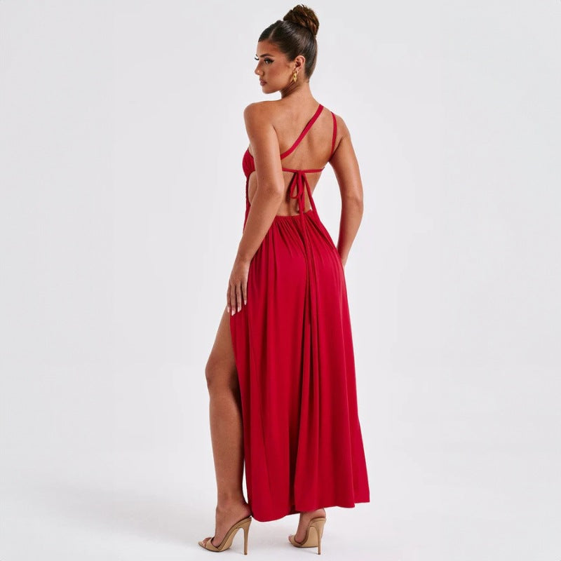 New Tie-Back Open-Back Sexy Split Long Skirt Dress