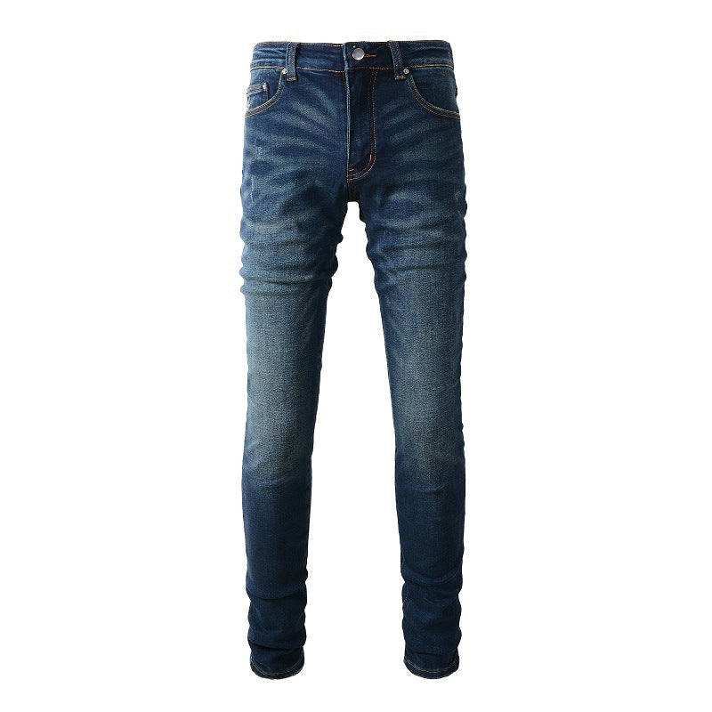 894 European and American Trendy Brand High Street Jeans Blue Men's Jeans Korean Version