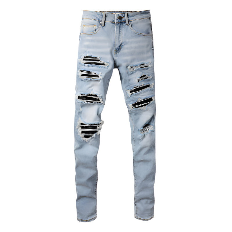 1307 Skinny Biker Jeans for Men - Denim, High-Quality Slim Fit Straight Leg Trousers