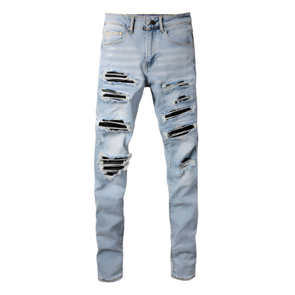 1307 Skinny Biker Jeans for Men - Denim, High-Quality Slim Fit Straight Leg Trousers