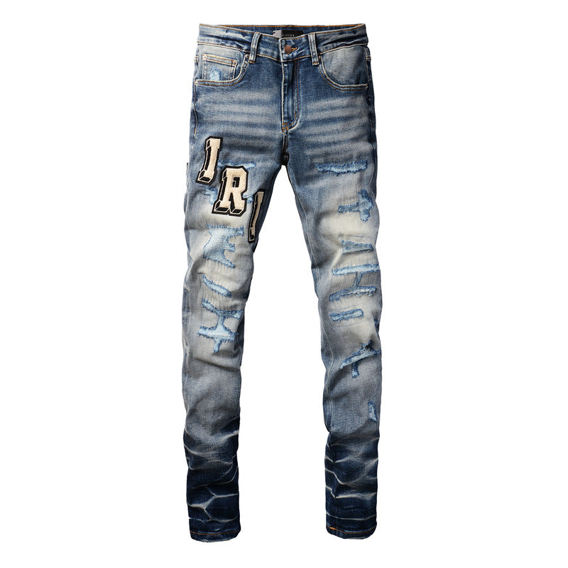 Purple Mens Jeans Designer Jeans High-End Quality Slim Casual Straight Design Skinny Straight Jeans 8826