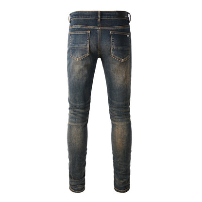 Chic Black Distressed Denim 8831 with Whisker Wash and Stylish Rips