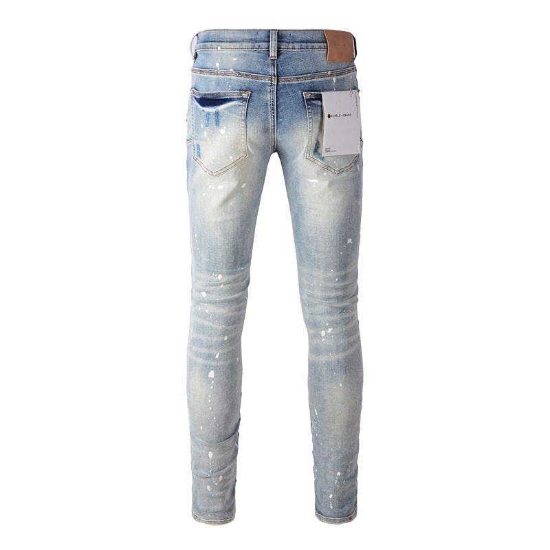 Fashion Jeans High Street Blue Distressed New Trend 9003 Pants