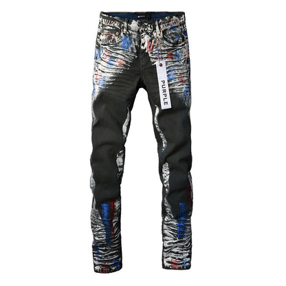 New Black Graffiti Vintage Personality Fashion Jeans