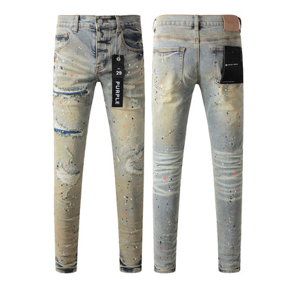 Stylish Black Distressed Jeans 9071 with Trendy Ripped Details