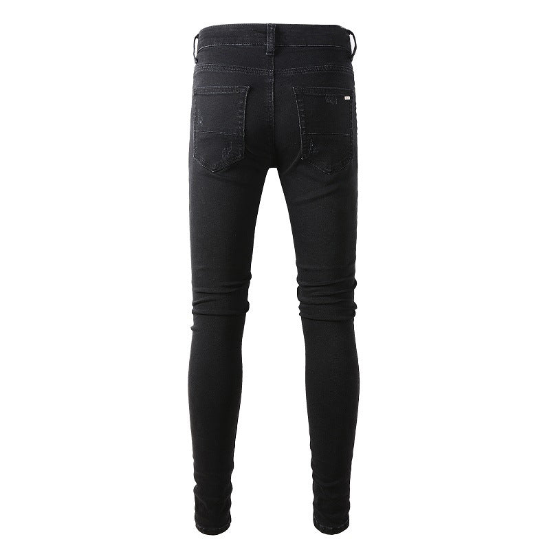 Jean déchiré noir tendance High Street Slim Stretch High Street #849 