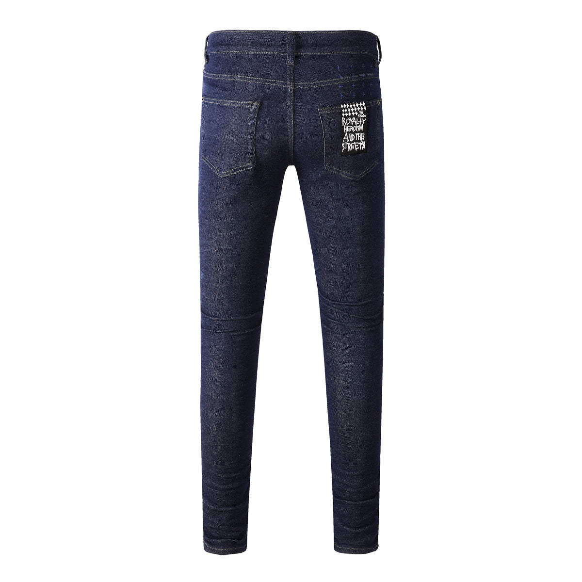 Navy Straight-Leg Jeans with Minimalist Design 3011